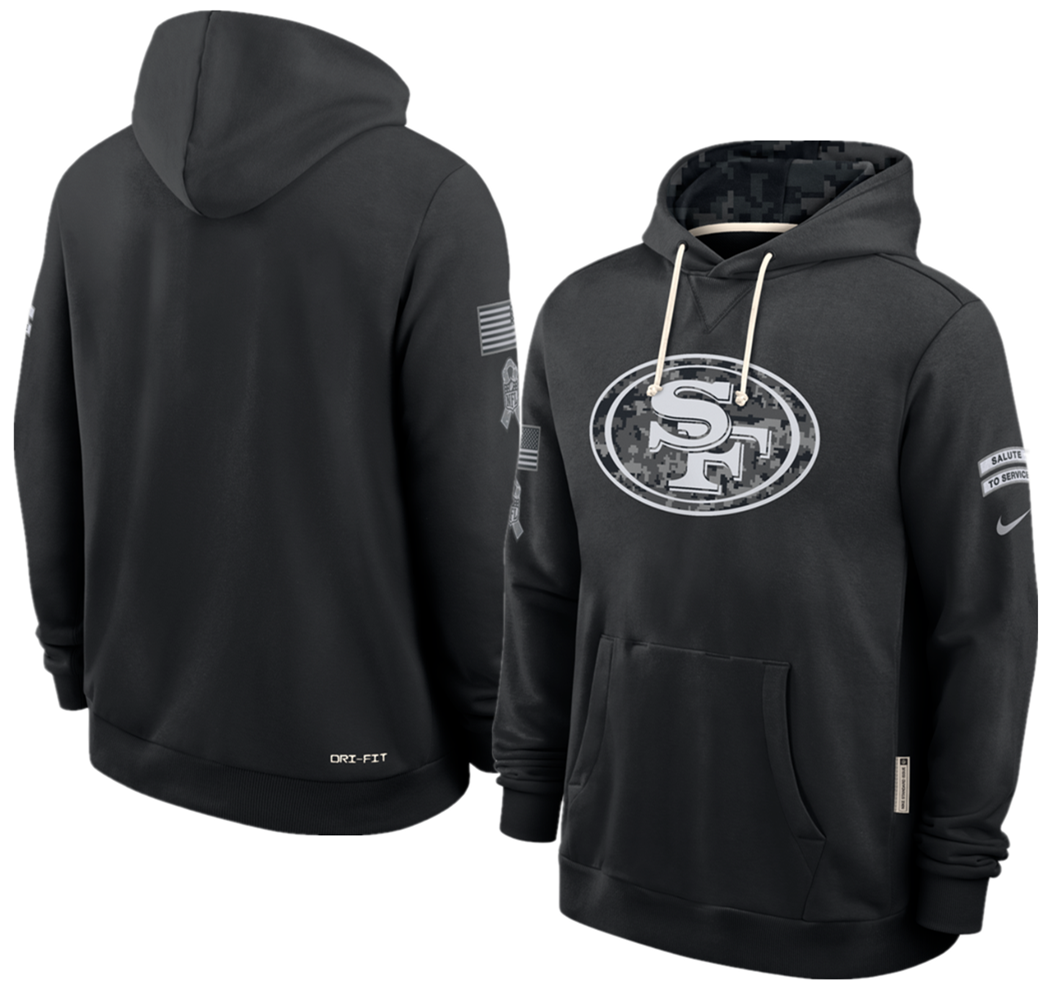 Men's Black San Francisco 49ers 2026 Salute to Service Sideline Dri-FIT Pullover Hoodie